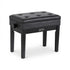 Adjustable Piano Bench Wooden Keyboard Seat Padded Music Chair Black