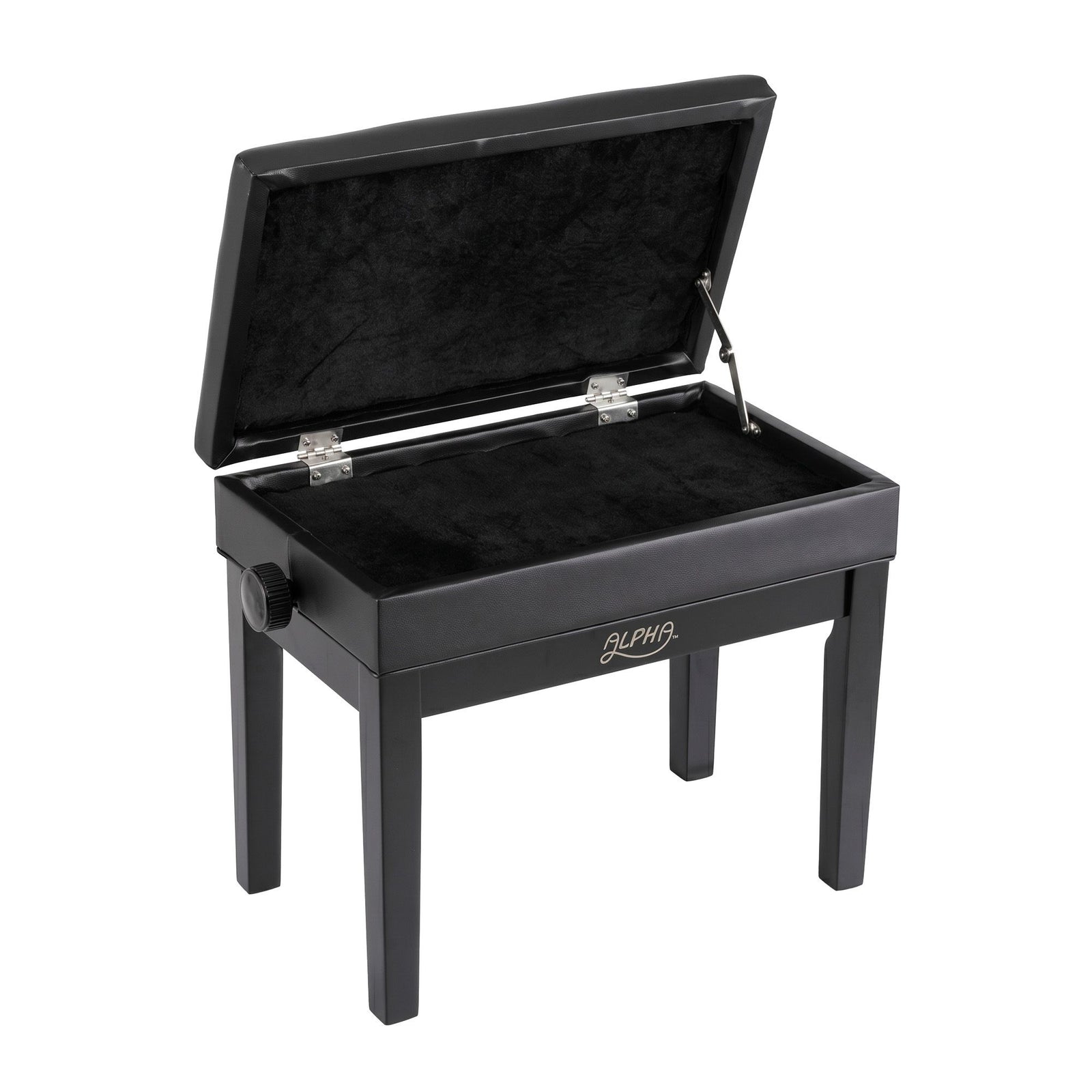 Adjustable Piano Bench Wooden Keyboard Seat Padded Music Chair Black