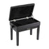 Adjustable Piano Bench Wooden Keyboard Seat Padded Music Chair Black