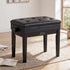 Adjustable Piano Bench Wooden Keyboard Seat Padded Music Chair Black
