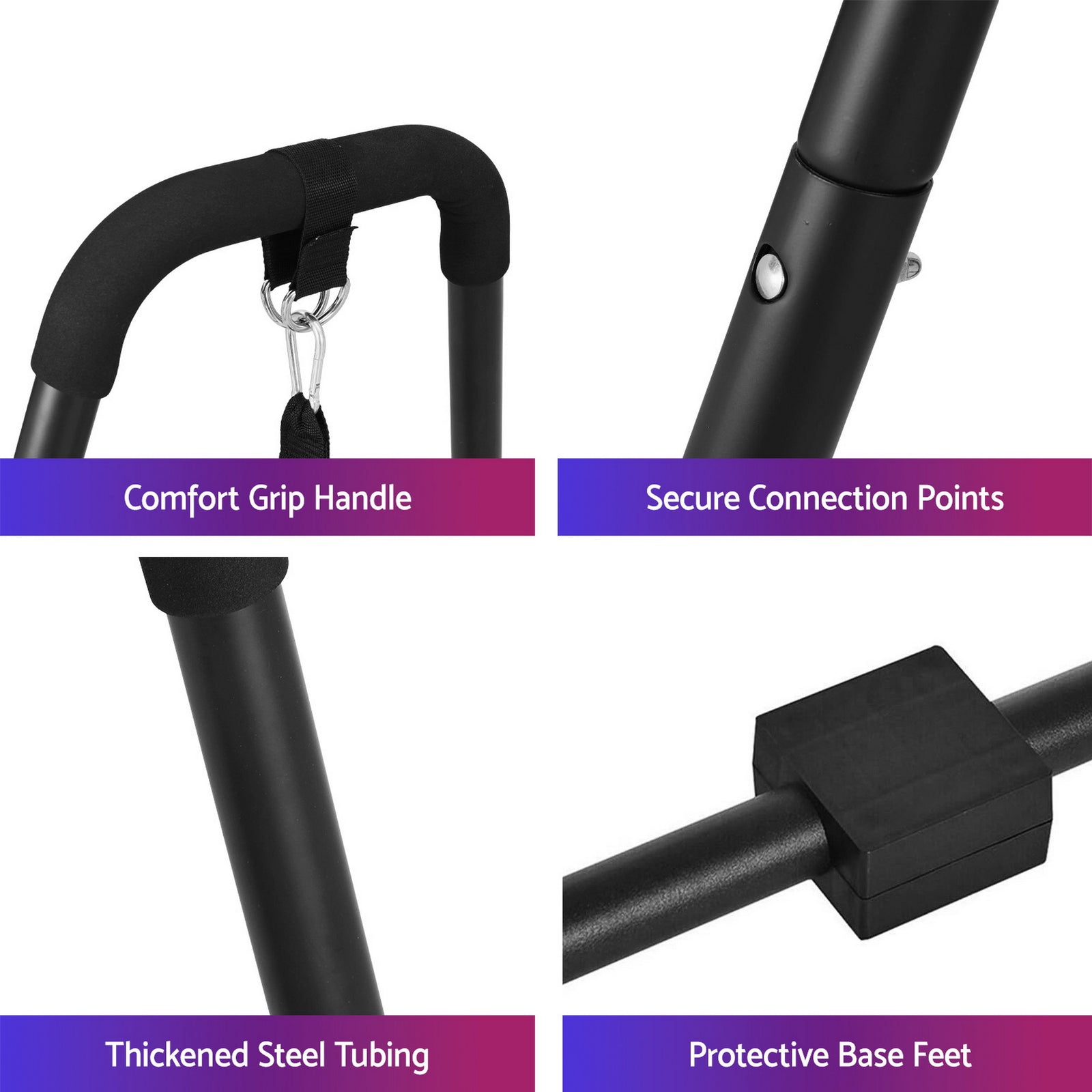 Dip Station Parallel Bars Heavy Duty Home Gym Stand Calisthenics Black