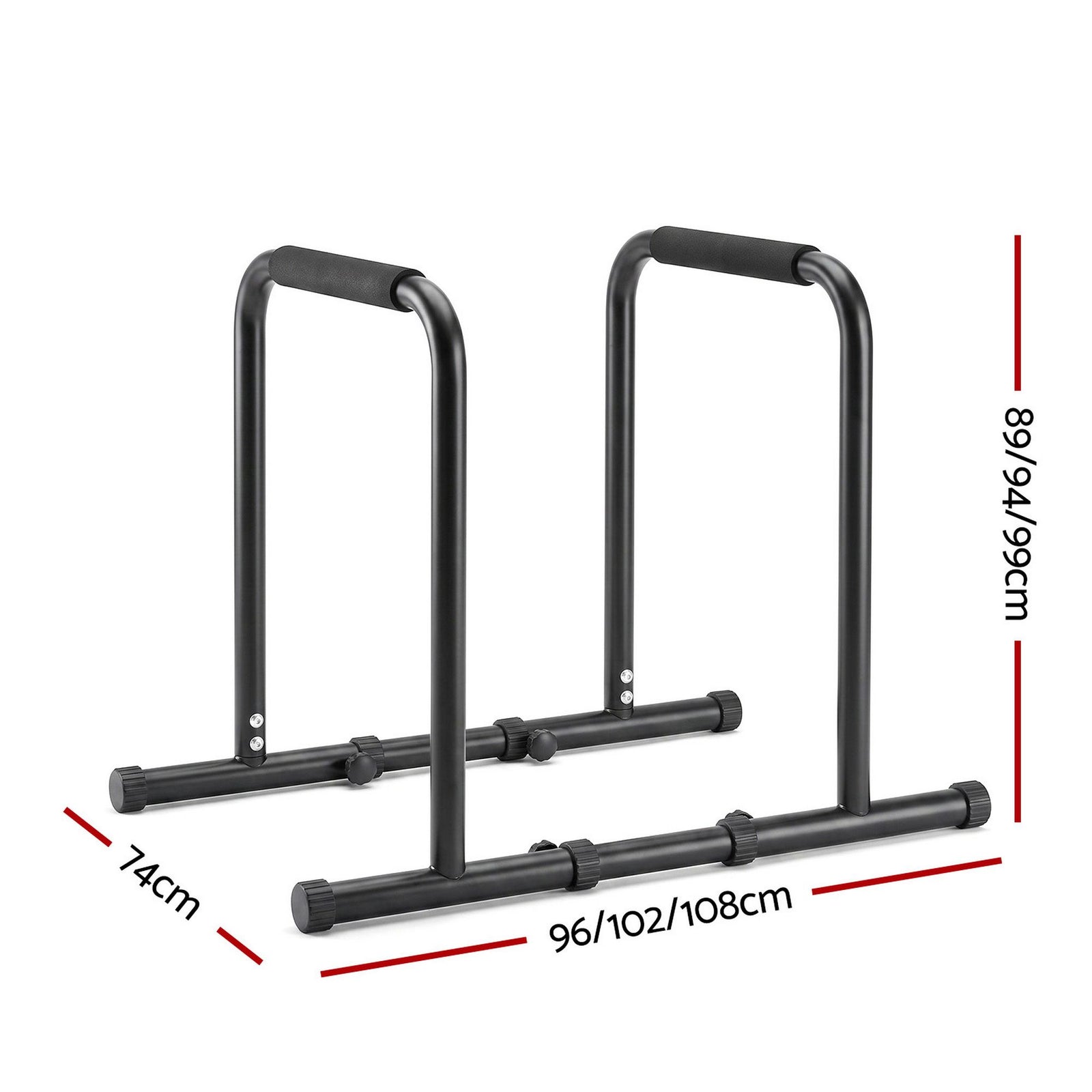 Everfit Dip Station Parallette Bars Home Gym Workout Stand Black