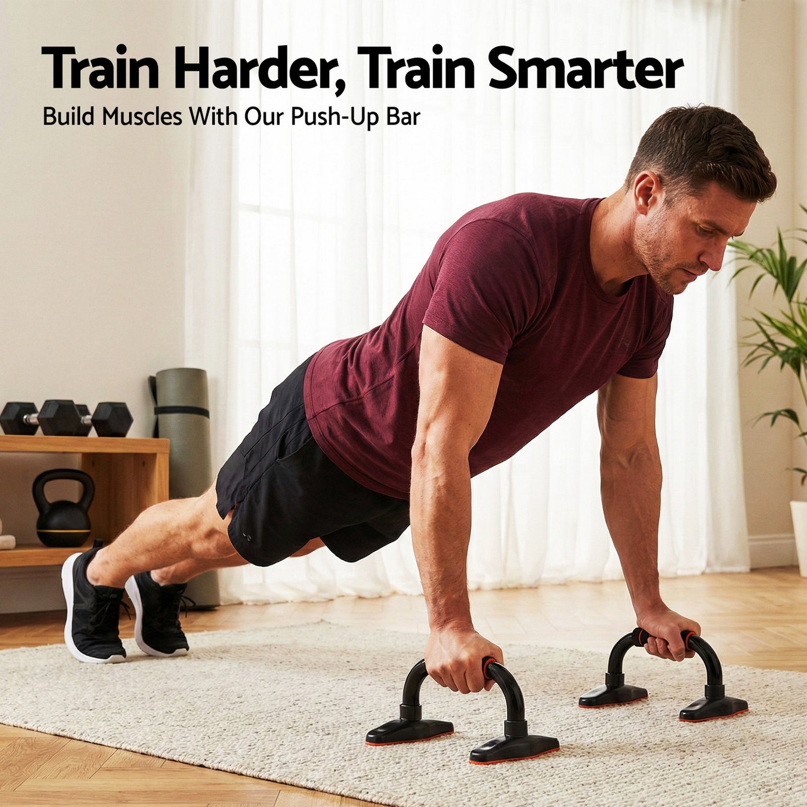 Push Up Bars Stands Parallel Handles Home Gym Fitness Strength Training