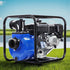 3" Petrol Water Pump 7HP Max 4-Stroke 210cc High Flow 60,000L/H Max Transfer Engine, Fire Fighting Irrigation Rain Tank Pond Garden Farm, Includes Hose Fittings Inlet Filter & Rubber Feet, Blue