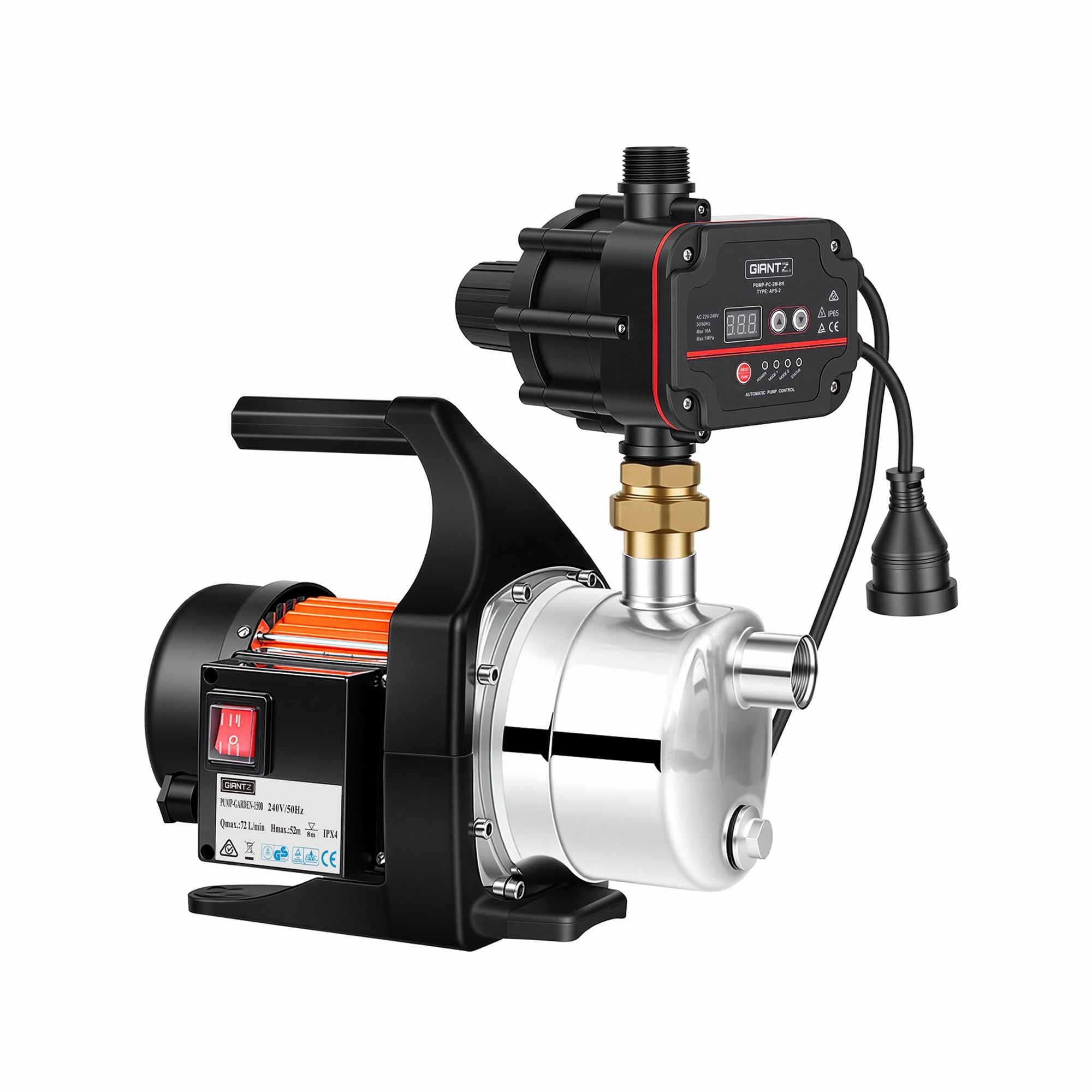Giantz 1500W High Pressure Garden Water Pump with Auto Controller for Rain Tank