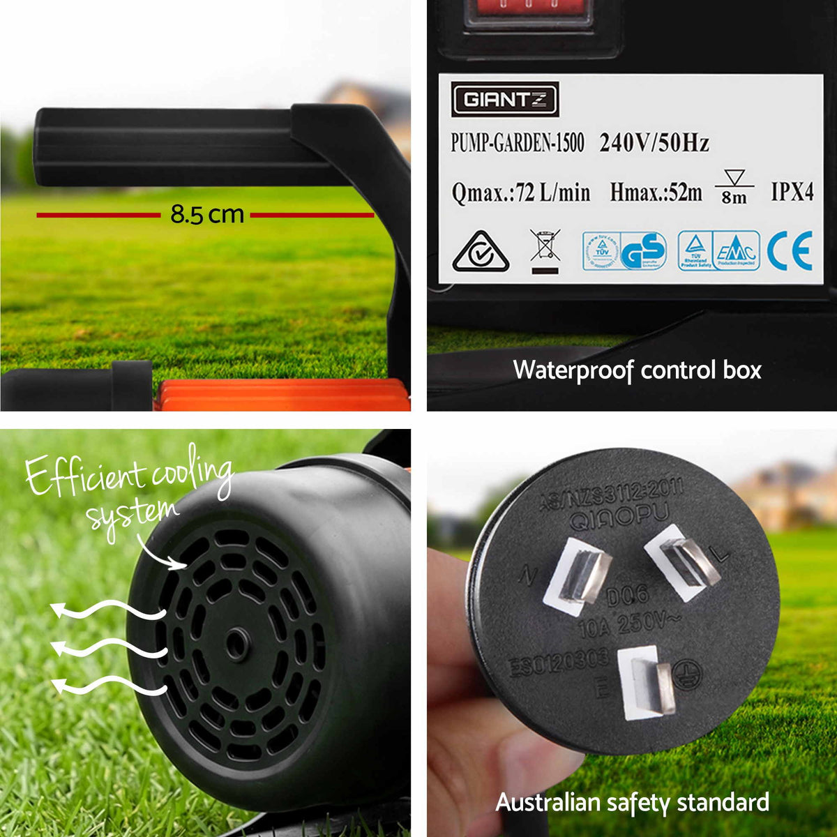Giantz 1500W High Pressure Garden Water Pump with Auto Controller for Rain Tank