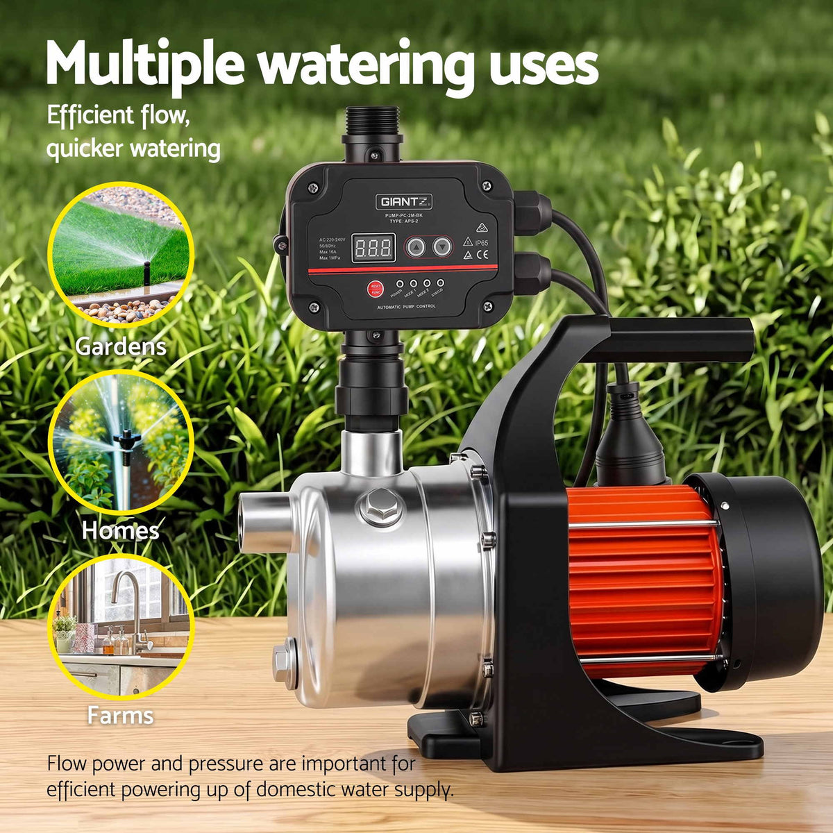 Garden Water Pump Auto Controller Tank Farm Irrigation House 800W Max.