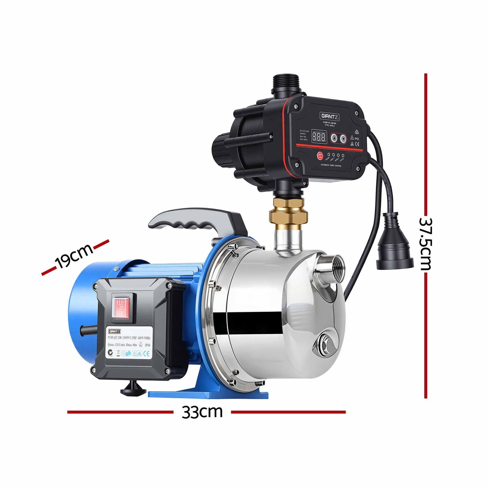 Garden Water Jet Pump Auto Controller 1100W Tank Rain Farm Irrigation