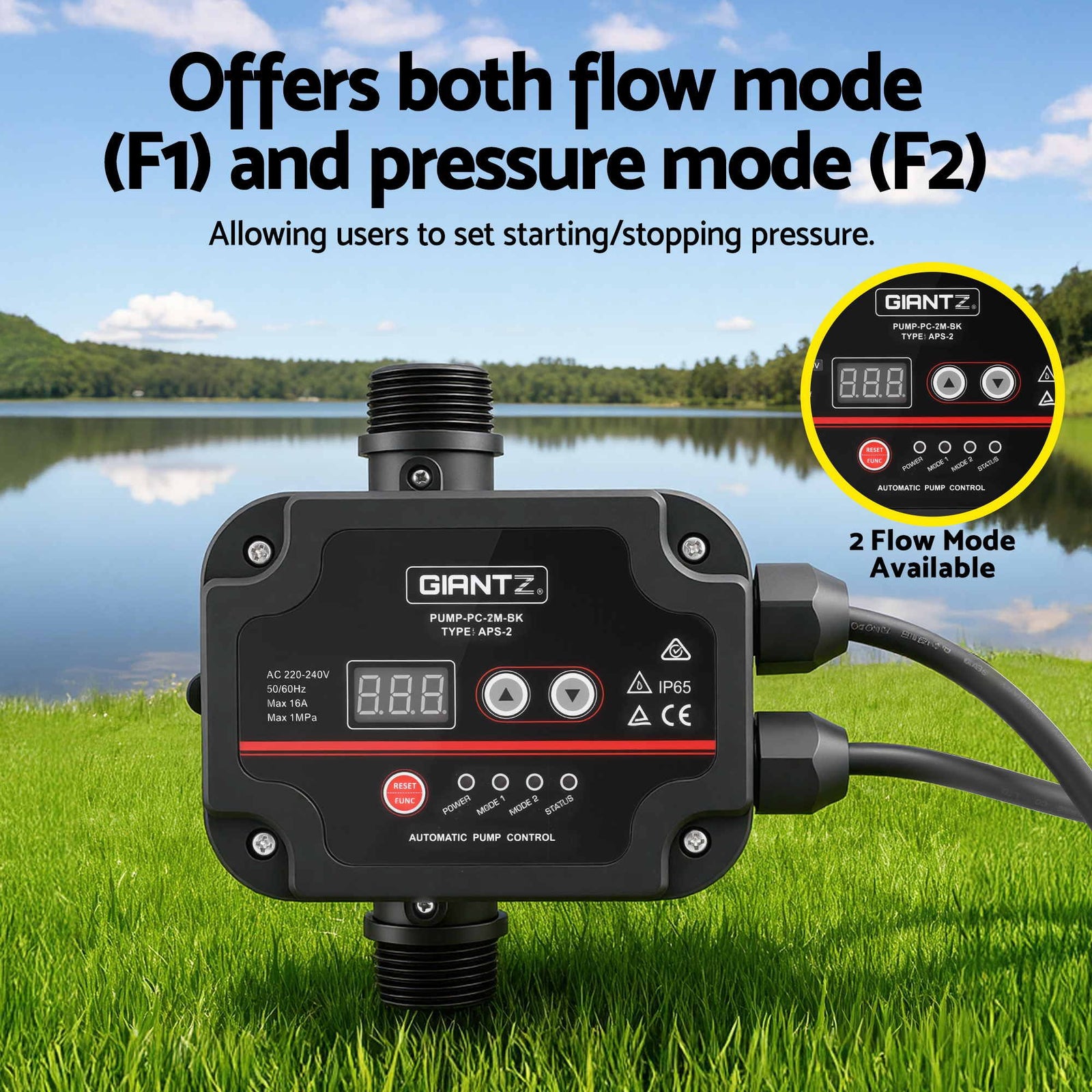 Garden Water Jet Pump Auto Controller 1100W Tank Rain Farm Irrigation