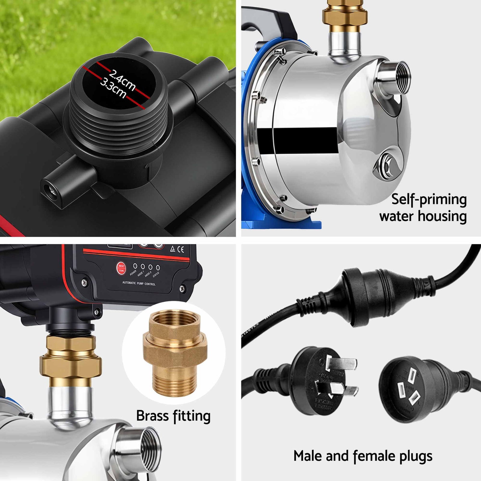 Garden Water Jet Pump Auto Controller 1100W Tank Rain Farm Irrigation