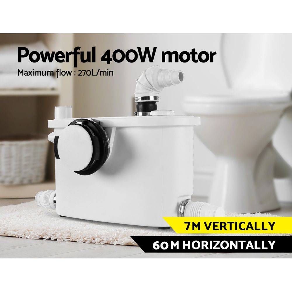 400W Macerator Pump Toilet Waste Pump 4 Inlet Bathroom Sewer System