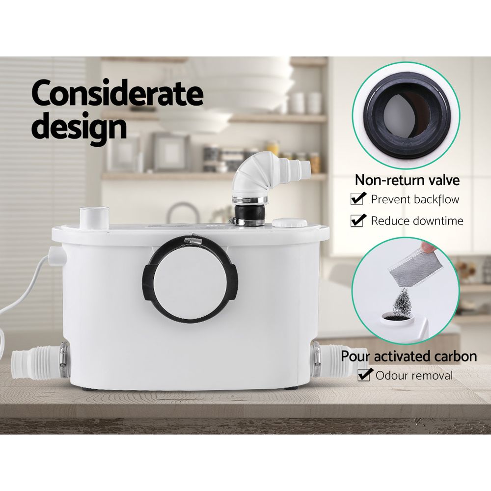 400W Macerator Pump Toilet Waste Pump 4 Inlet Bathroom Sewer System