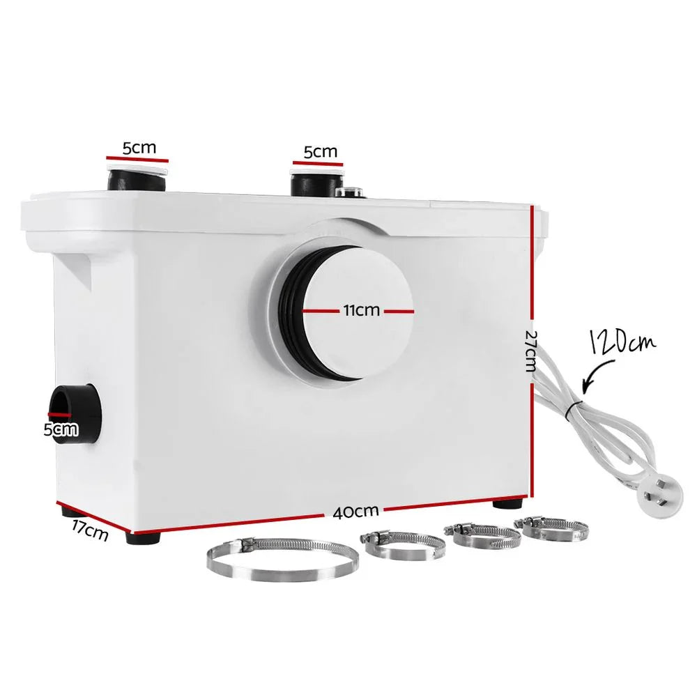 600W Macerator Pump 3 Inlet Toilet Shower Waste Water Disposal Unit