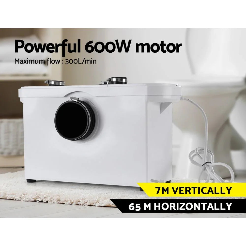 600W Macerator Pump 3 Inlet Toilet Shower Waste Water Disposal Unit