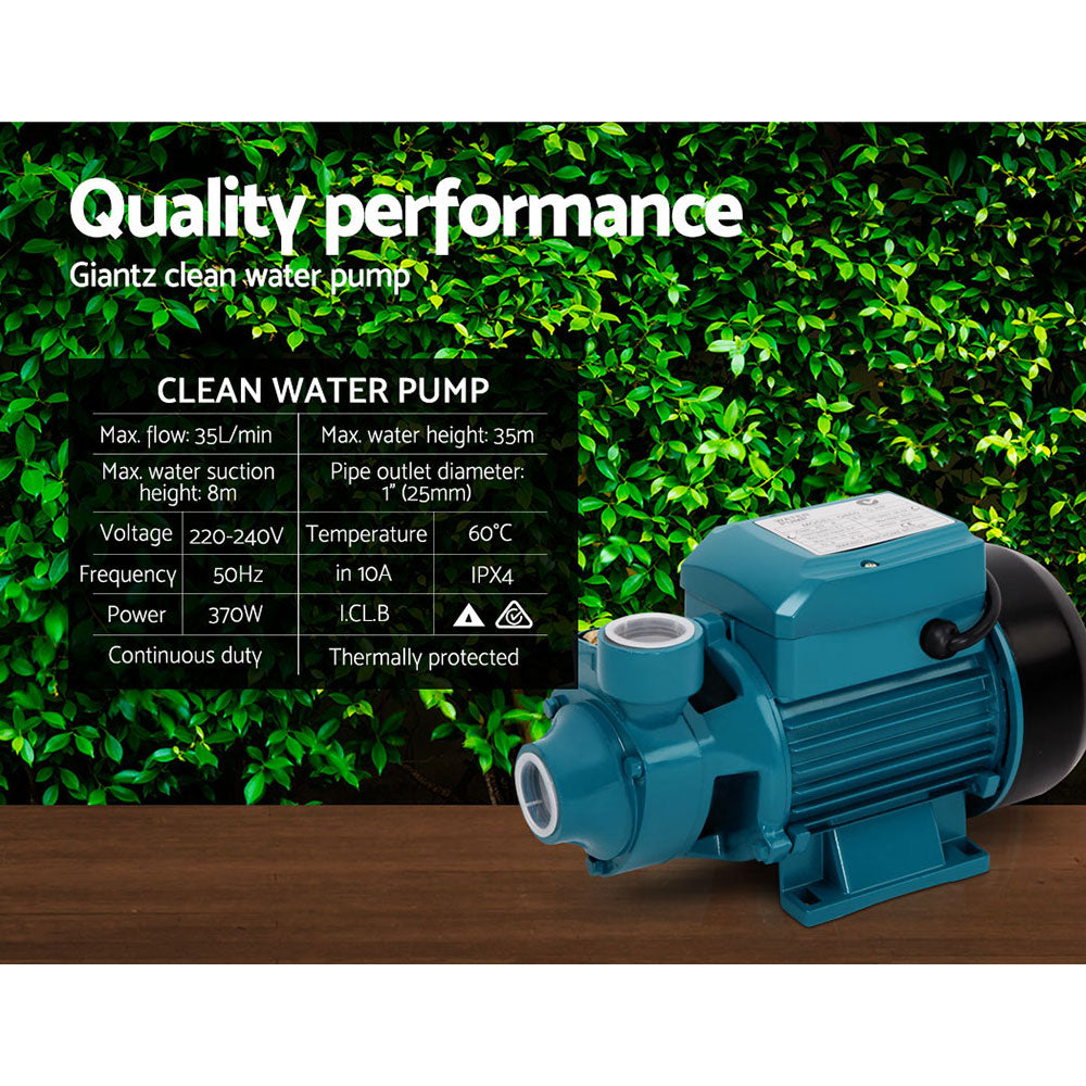 Giantz Peripheral Water Pump Garden Boiler Car Wash Electric Irrigation QB60