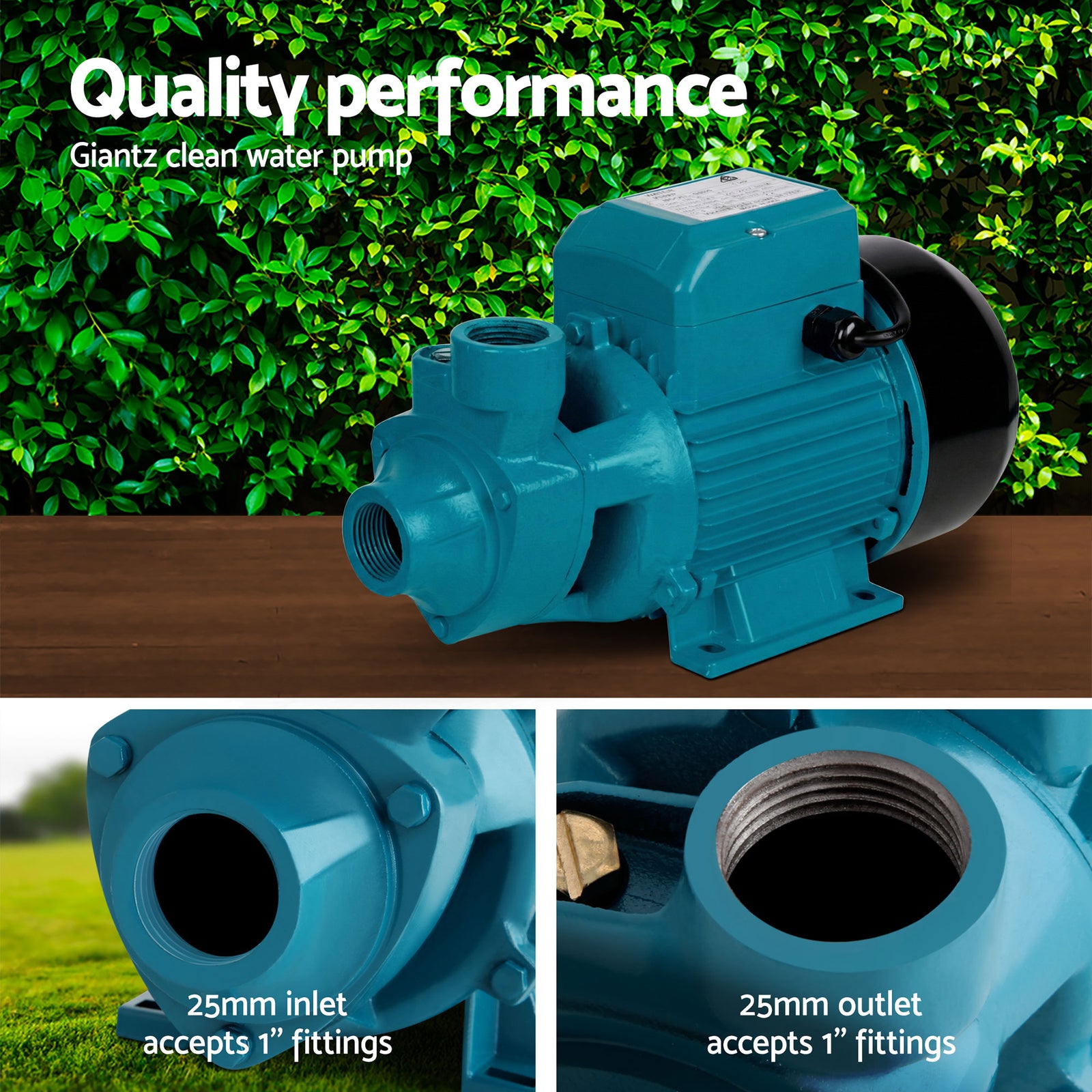 750W Garden Water Pump 3300L/H High Pressure Irrigation Pool Pump 1HP