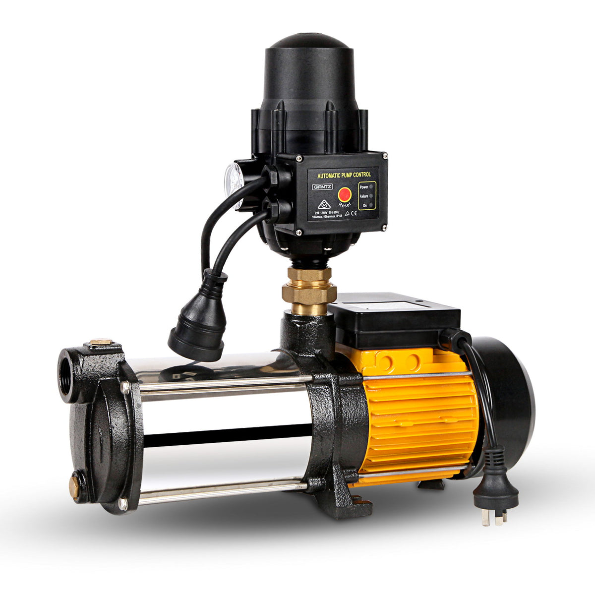 Garden Water Pump High Pressure 2000W Max 4-Stage Booster Pump House Black