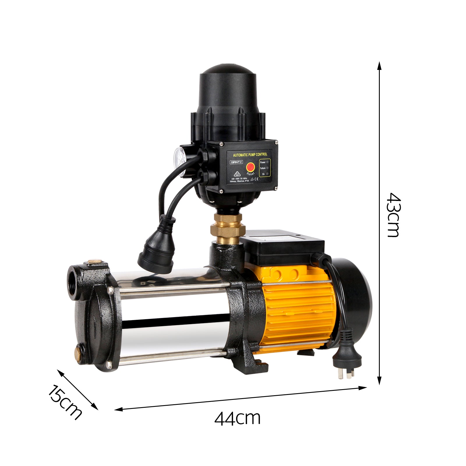 Giantz Garden Water Pump High Pressure 2000W Max 4-Stage Tank Irrigation Transfer Booster Pump Black