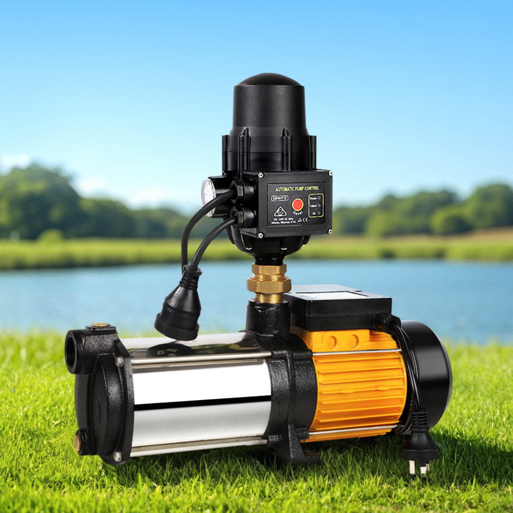 Garden Water Pump High Pressure 2000W Max 4-Stage Booster Pump House Black