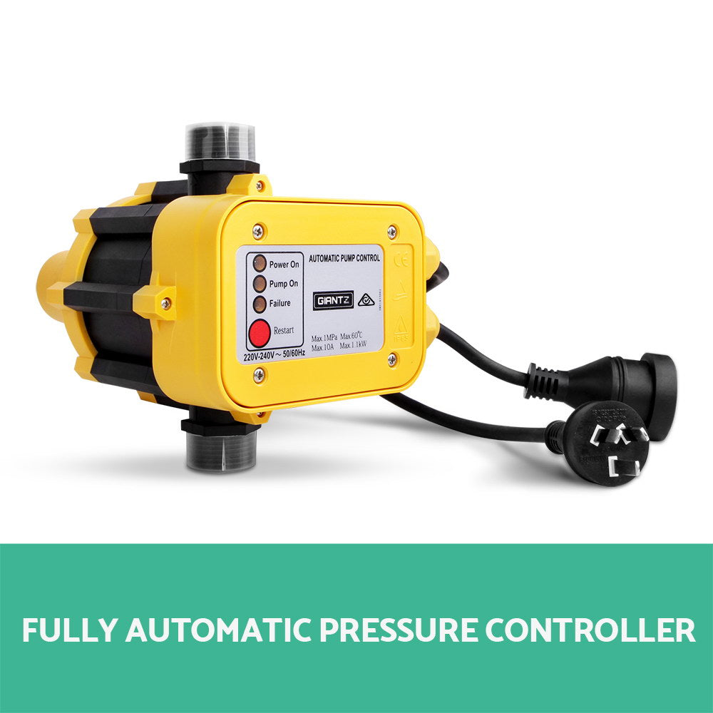 Garden Water Pump High Pressure 2500W Max 5-Stage Tank Irrigation Transfer Booster Yellow