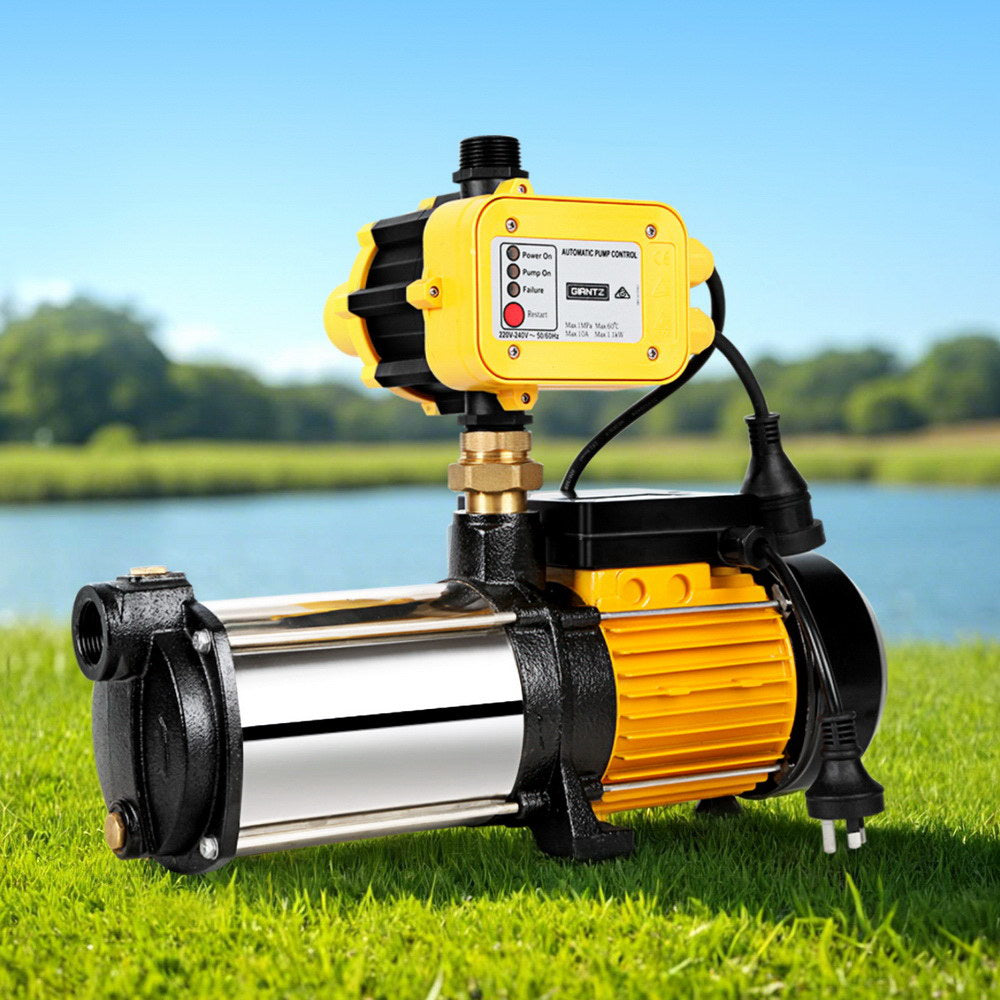 Garden Water Pump High Pressure 2500W Max 5-Stage Tank Irrigation Transfer Booster Yellow