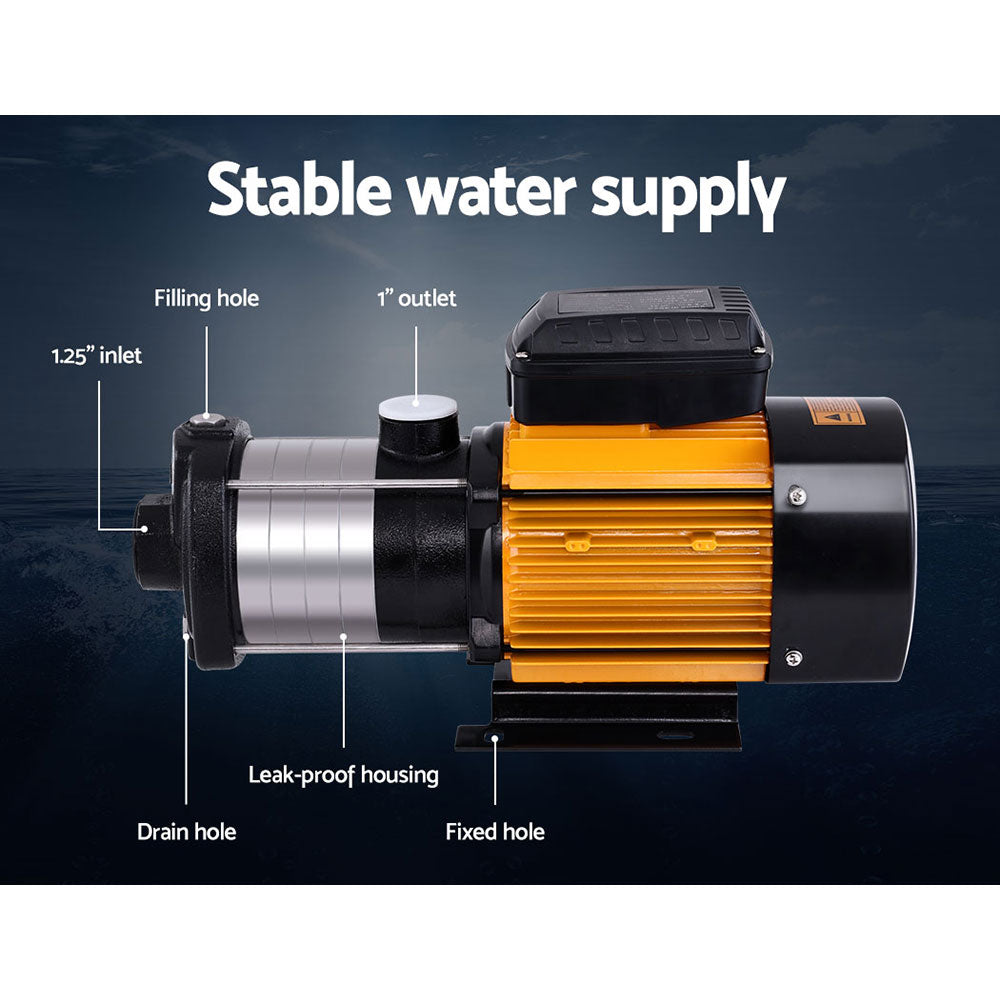 Giantz Garden Water Pump High Pressure 2000W Max 5-Stage Tank Irrigation Transfer Booster Pump Black