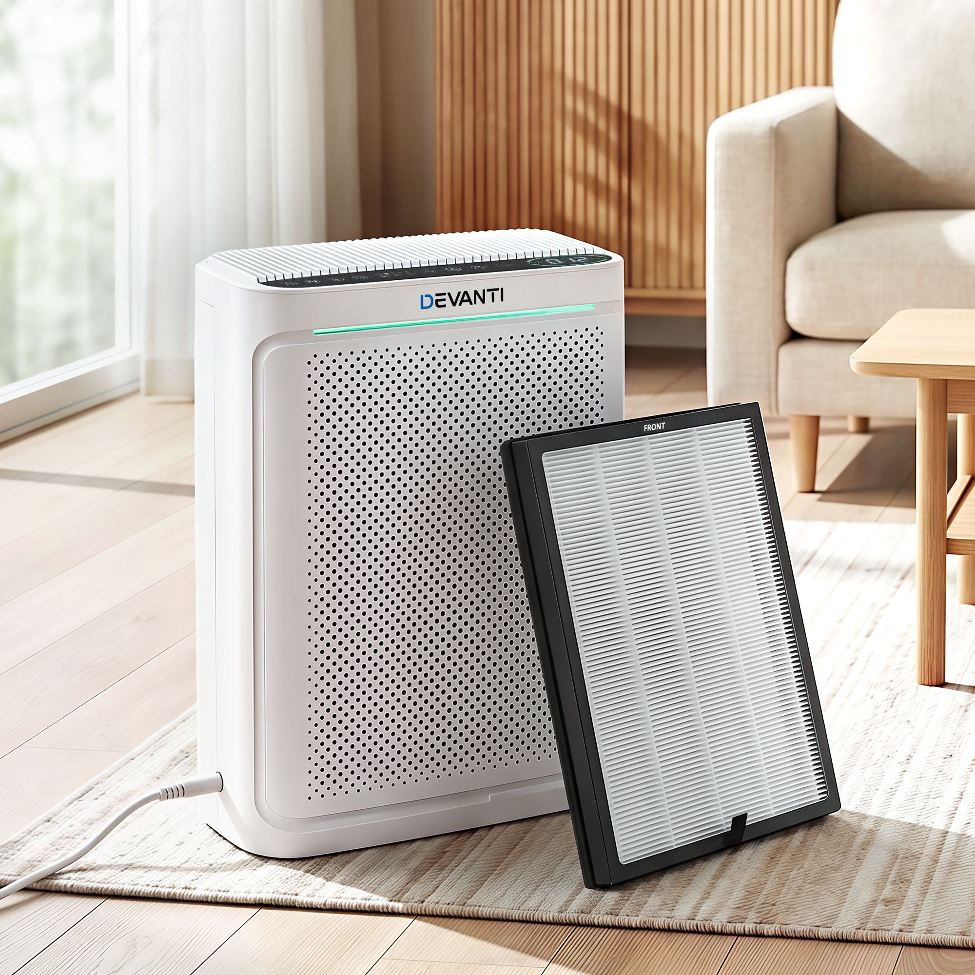 Air Purifier H12 HEPA Combo – 200m³/h PM2.5 Display with Spare Filter