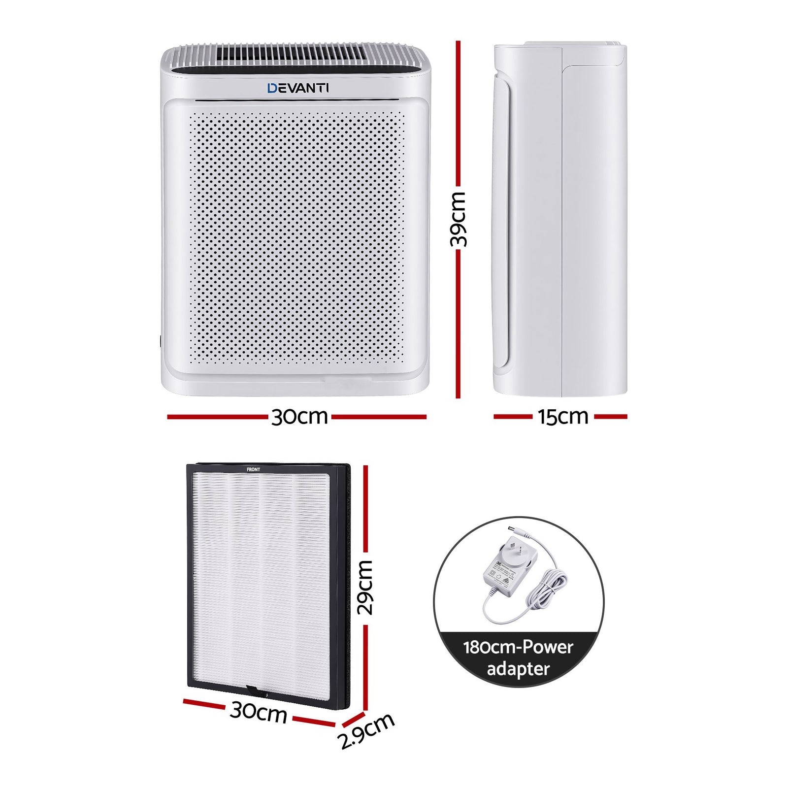 Air Purifier H12 HEPA Combo – 200m³/h PM2.5 Display with Spare Filter
