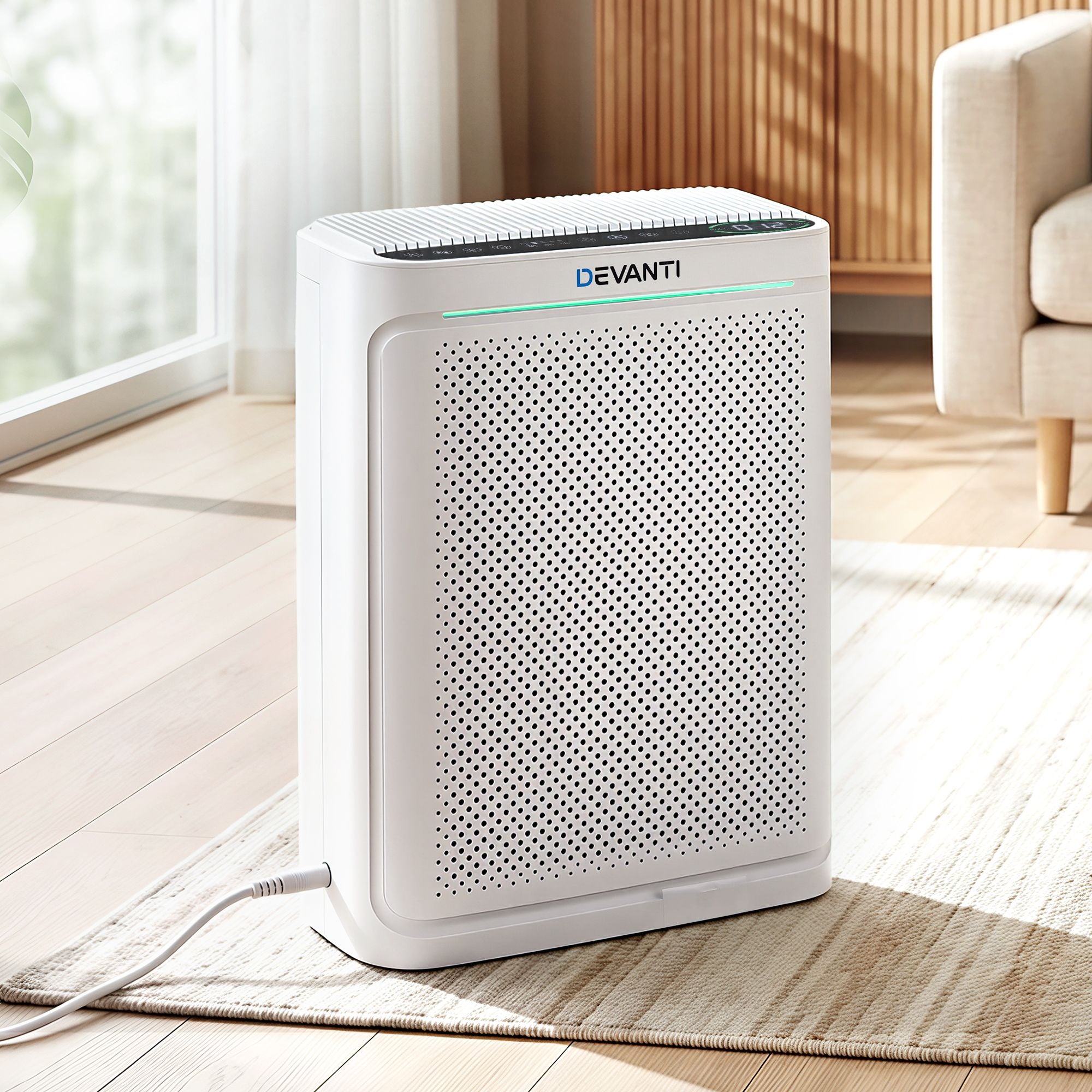 Air Purifier HEPA – 200m³/h PM2.5 Display Auto Mode Bedroom White