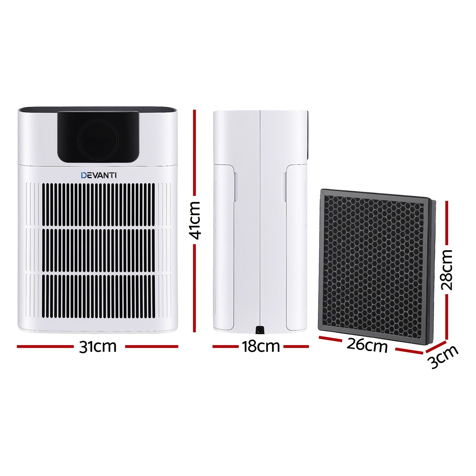 Pet Air Purifier H12 HEPA – 300m³/h PM2.5 Display with Spare Filter
