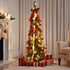 Jingle Jollys 160cm Pre Lit Pop Up Christmas Tree Decorated 80 Warm White LED