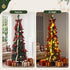 Jingle Jollys 160cm Pre Lit Pop Up Christmas Tree Decorated 80 Warm White LED