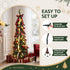 Jingle Jollys 160cm Pre Lit Pop Up Christmas Tree Decorated 80 Warm White LED