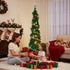 160cm Pop-Up Pre-Decorated Christmas Tree with LED Lights