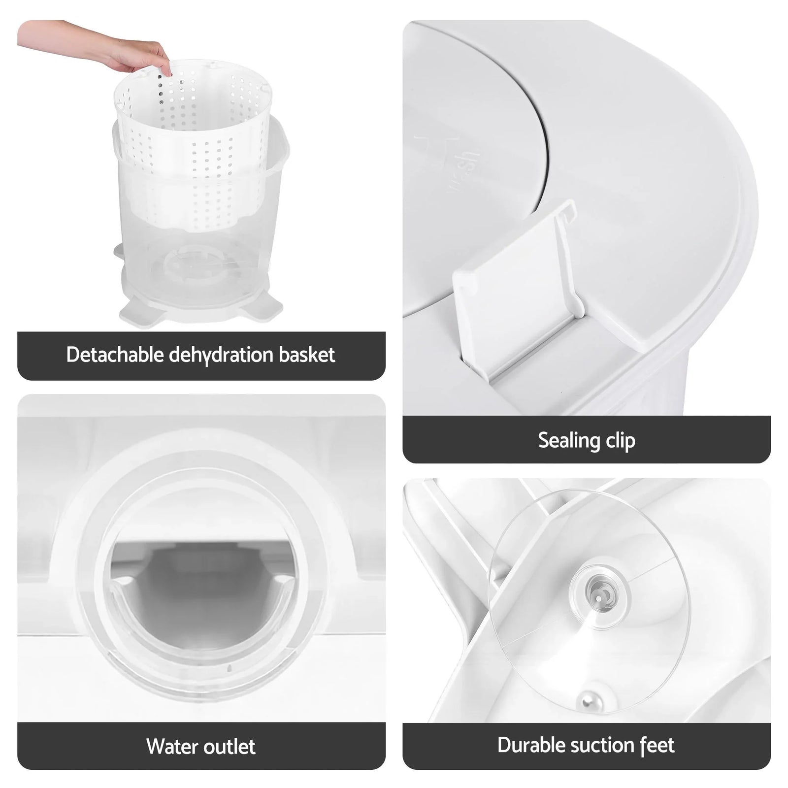 Portable Washing Machine Manual Spin Dryer Compact for Camping Caravan Apartment