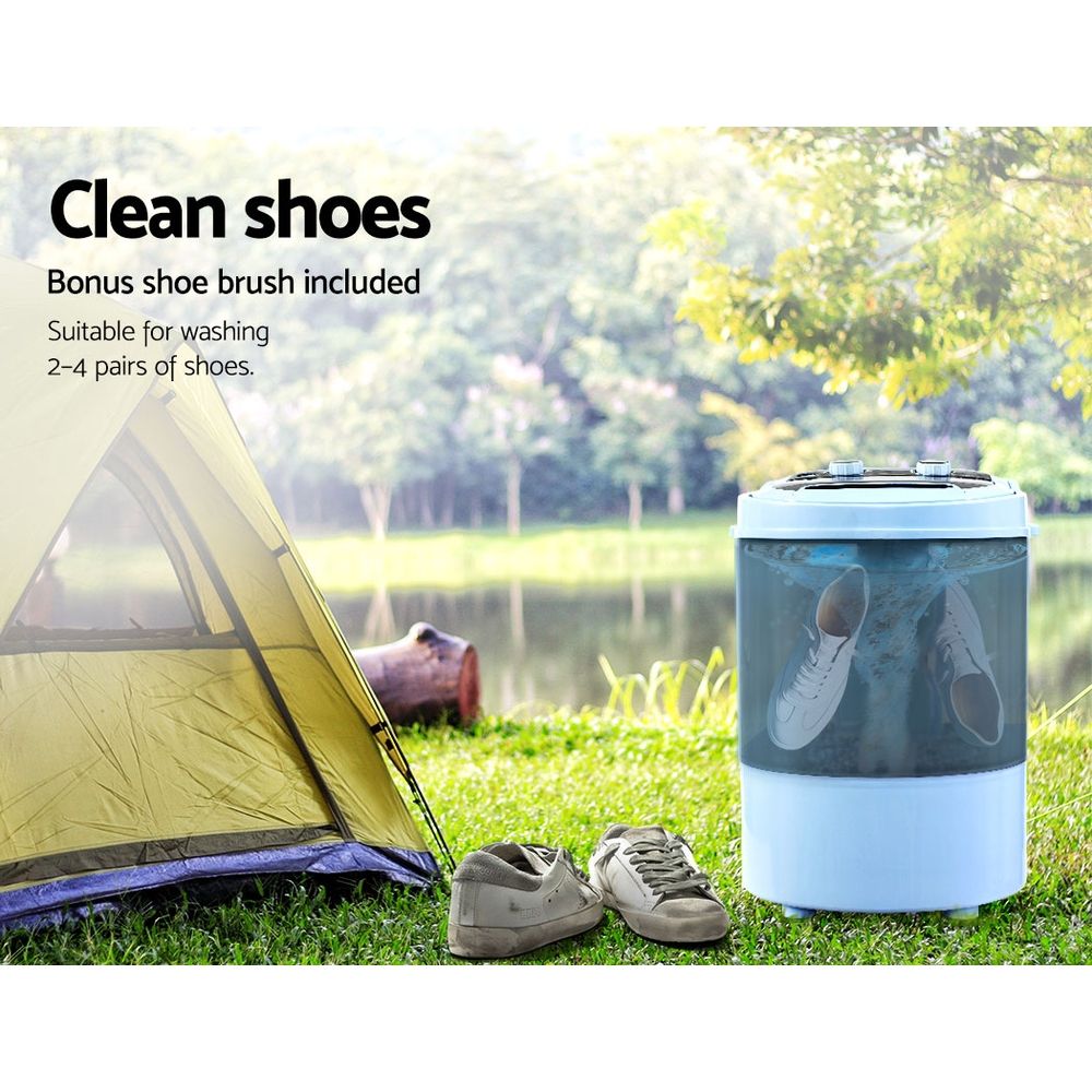 Portable Washing Machine – 3kg, 2‑in‑1 Wash & Spin, Shoe Brush, Compact