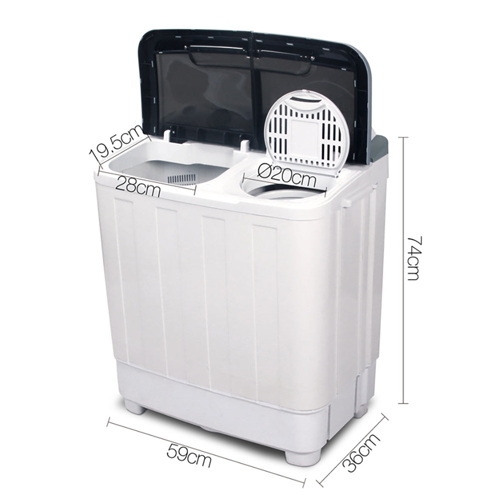Portable Washing Machine Twin Tub 4.6KG White