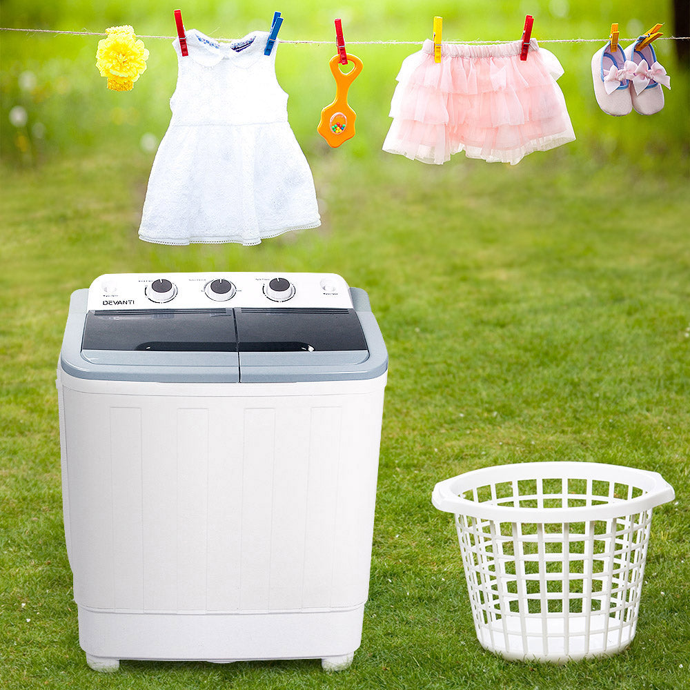 Portable Washing Machine Twin Tub 4.6KG White