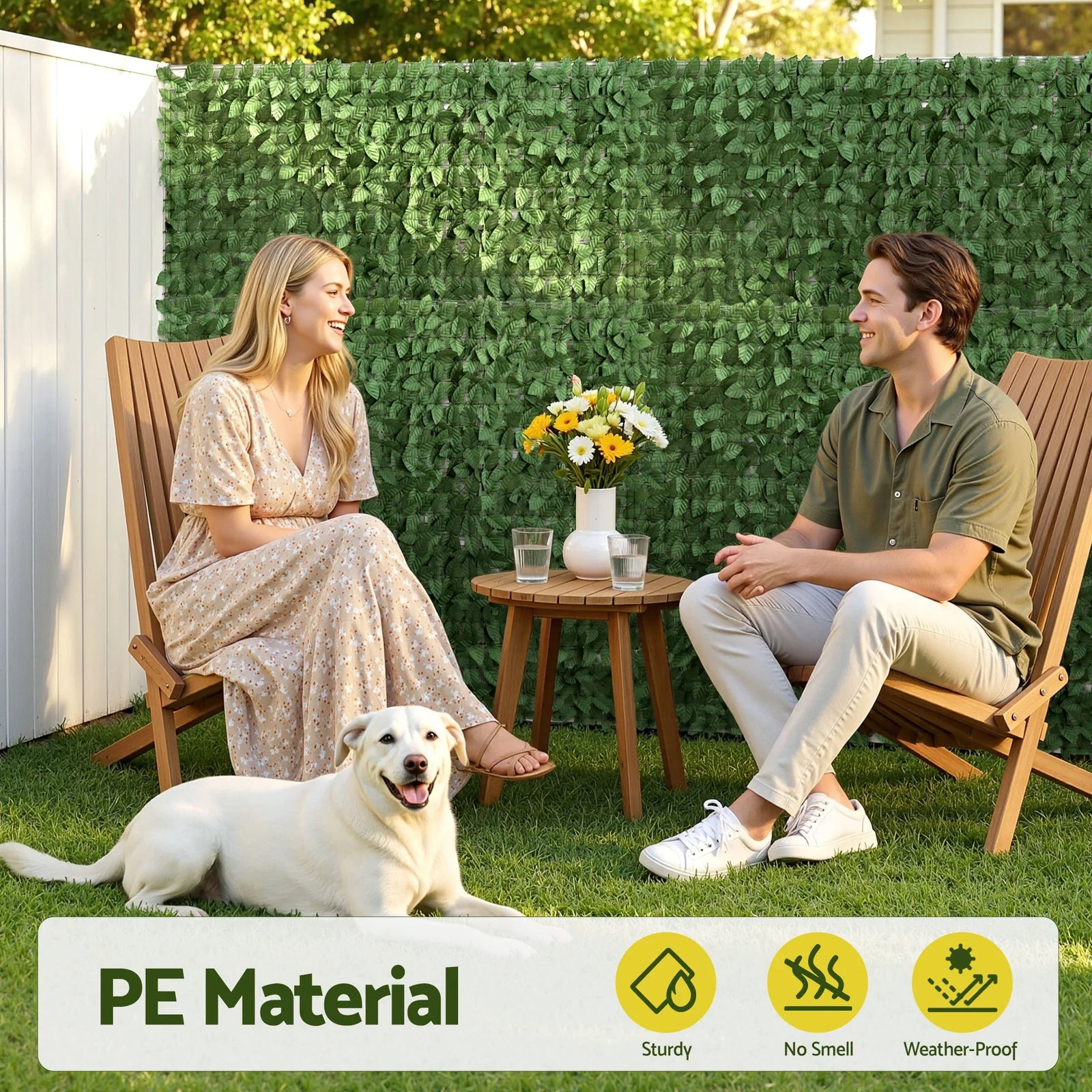 Artificial Ivy Privacy Fence Screen Greenery Backdrop Panel for Balcony Patio Garden