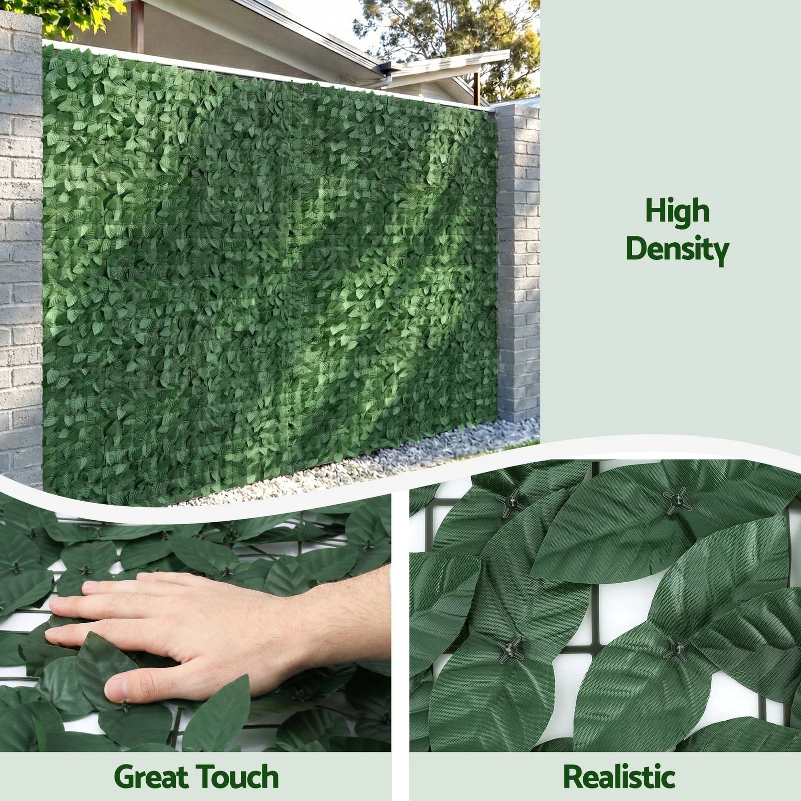Artificial Ivy Privacy Fence Screen Greenery Backdrop Panel for Balcony Patio Garden