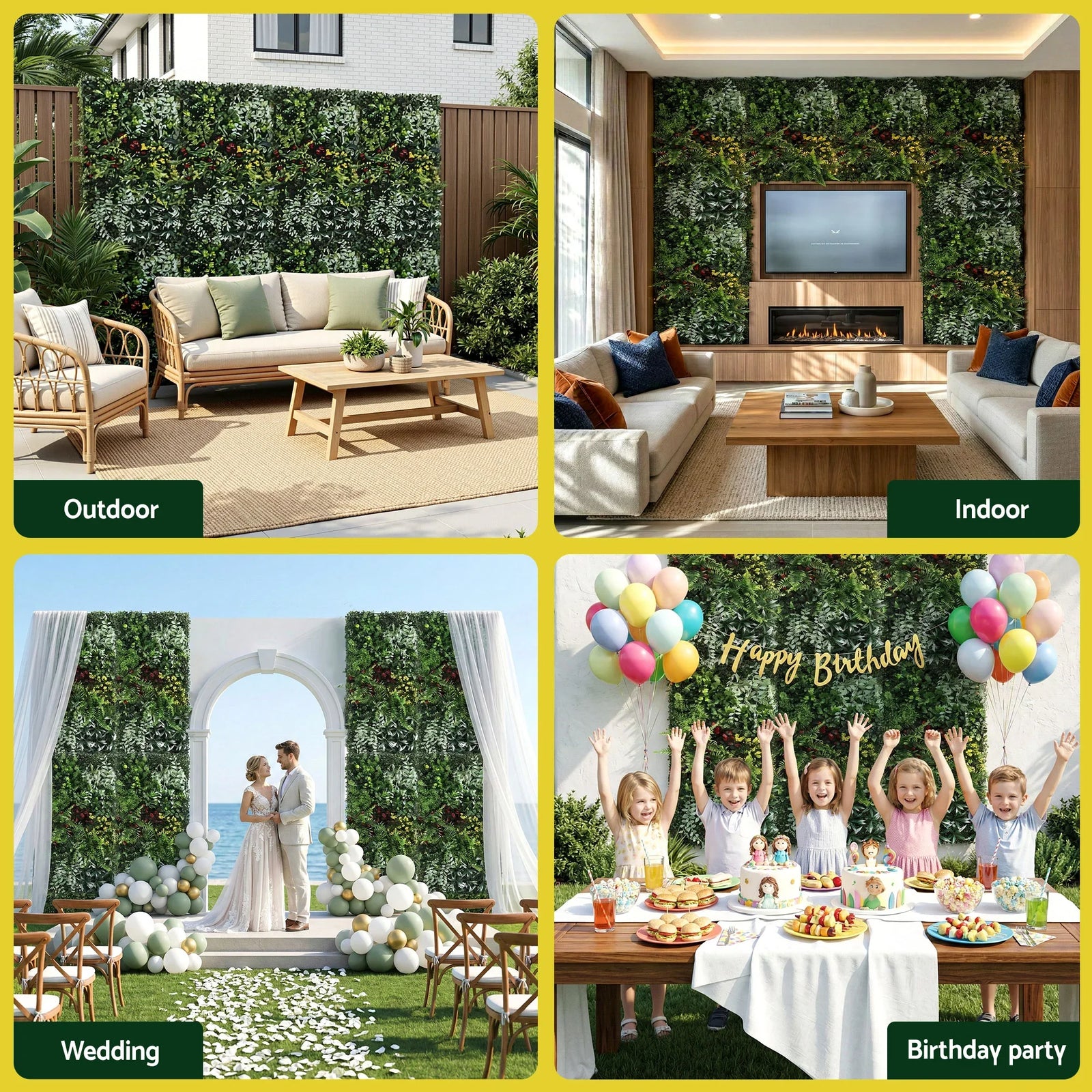 Artificial Plant Wall Panels 50X100CM Boxwood Panel Hedge Grass Backdrop Backyard Green Decor