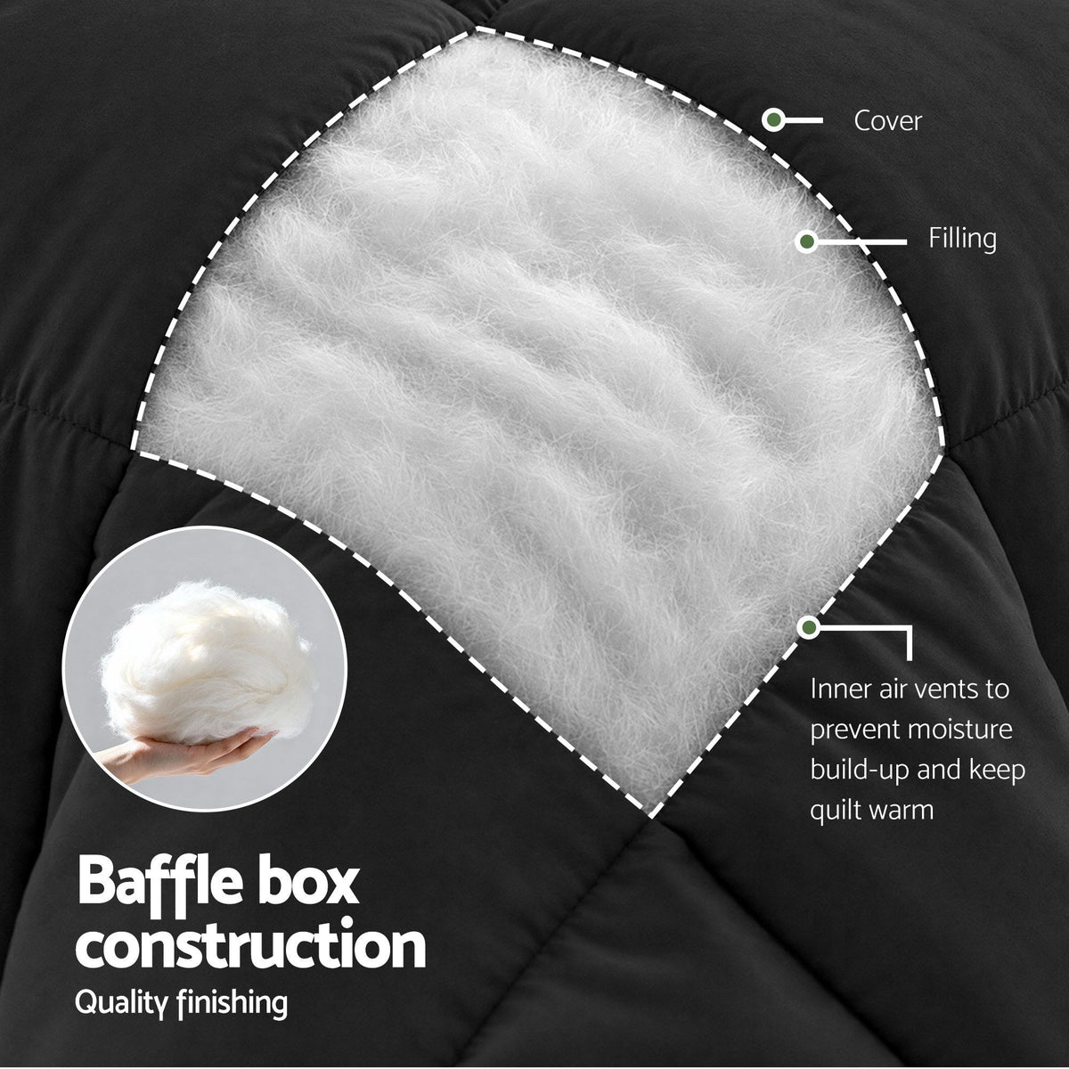 200GSM Bamboo Microfibre Double Quilt, Lightweight All Season Doona Combo