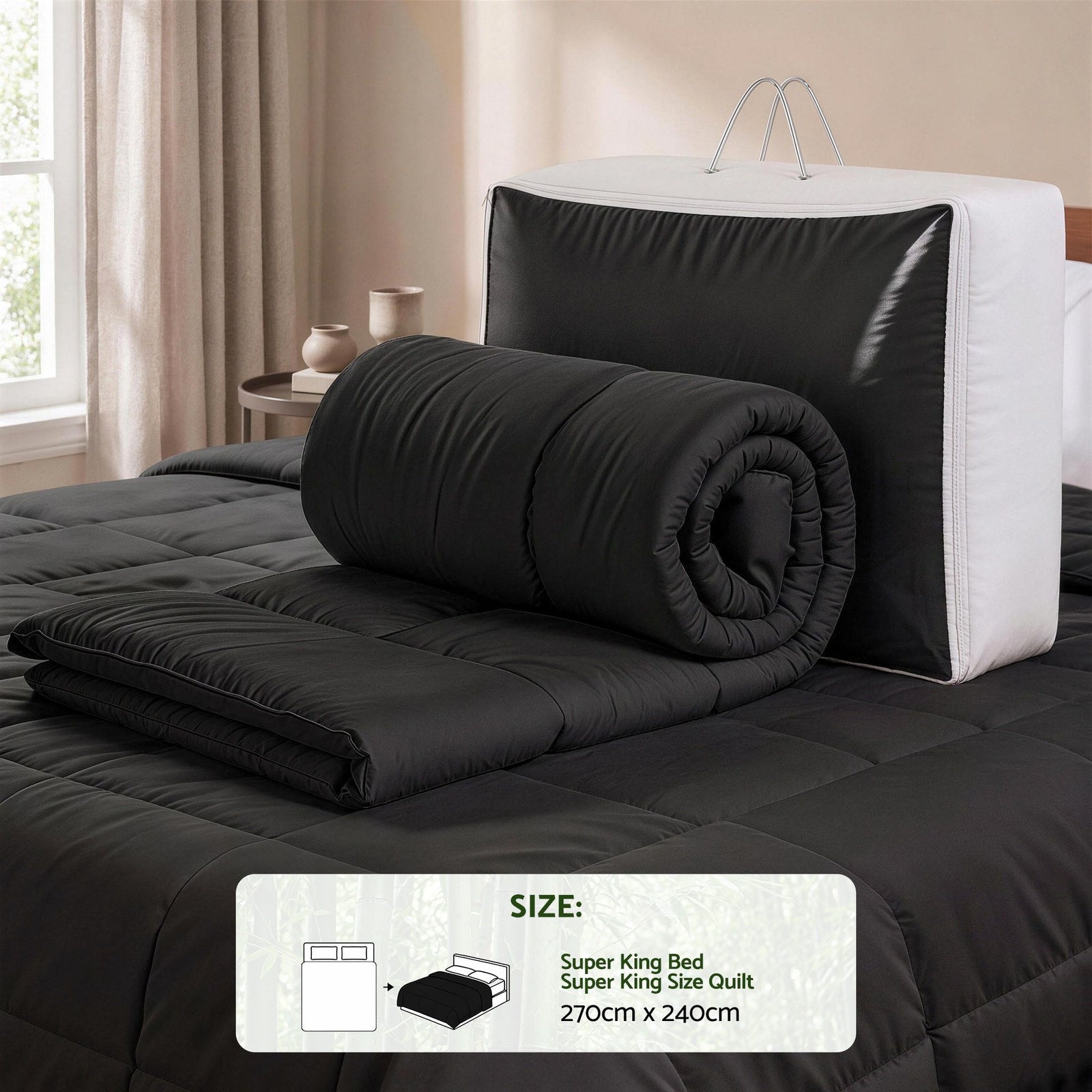 Giselle 200GSM Bamboo Microfibre Super King Quilt Lightweight All Season Doona
