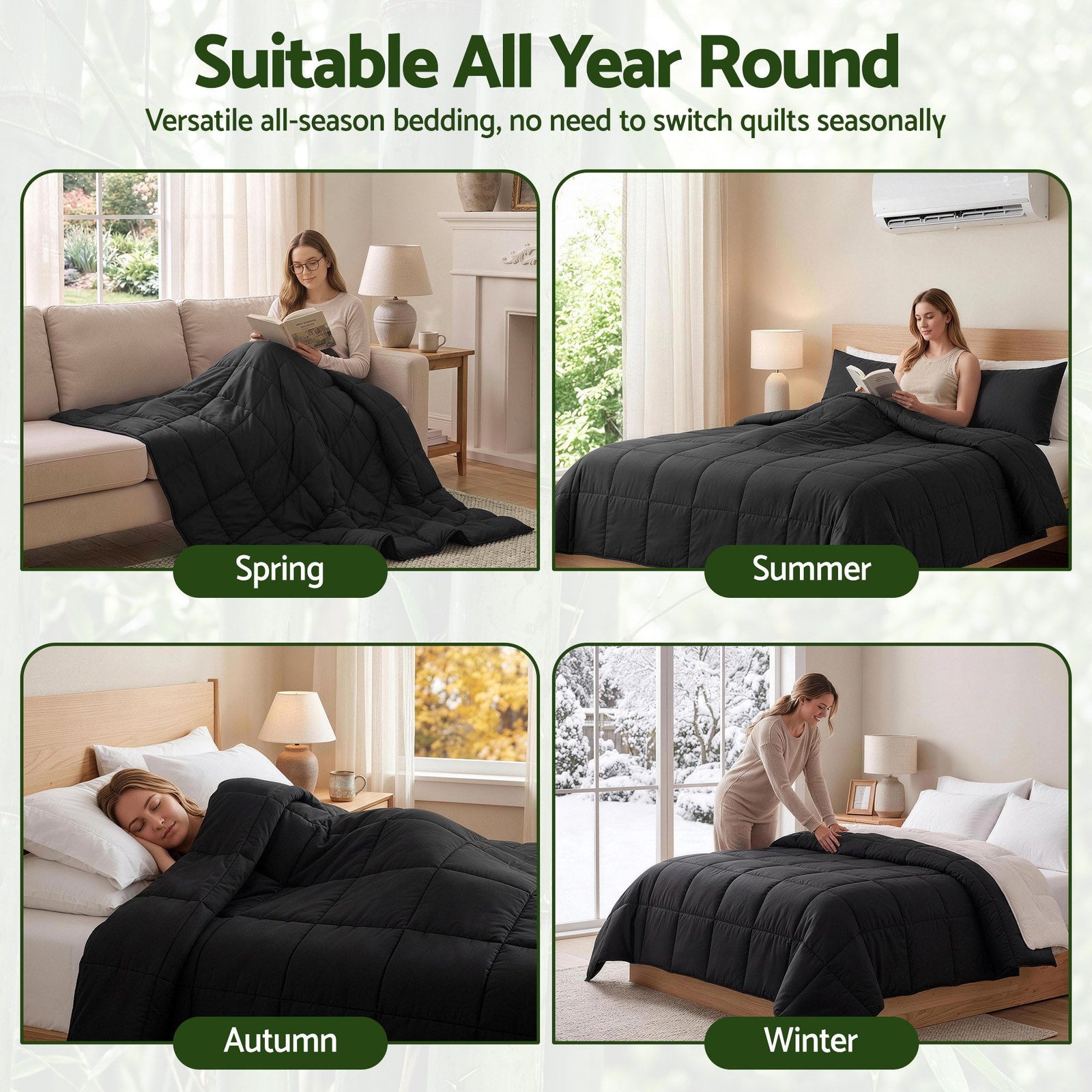Giselle 200GSM Bamboo Microfibre Super King Quilt Lightweight All Season Doona
