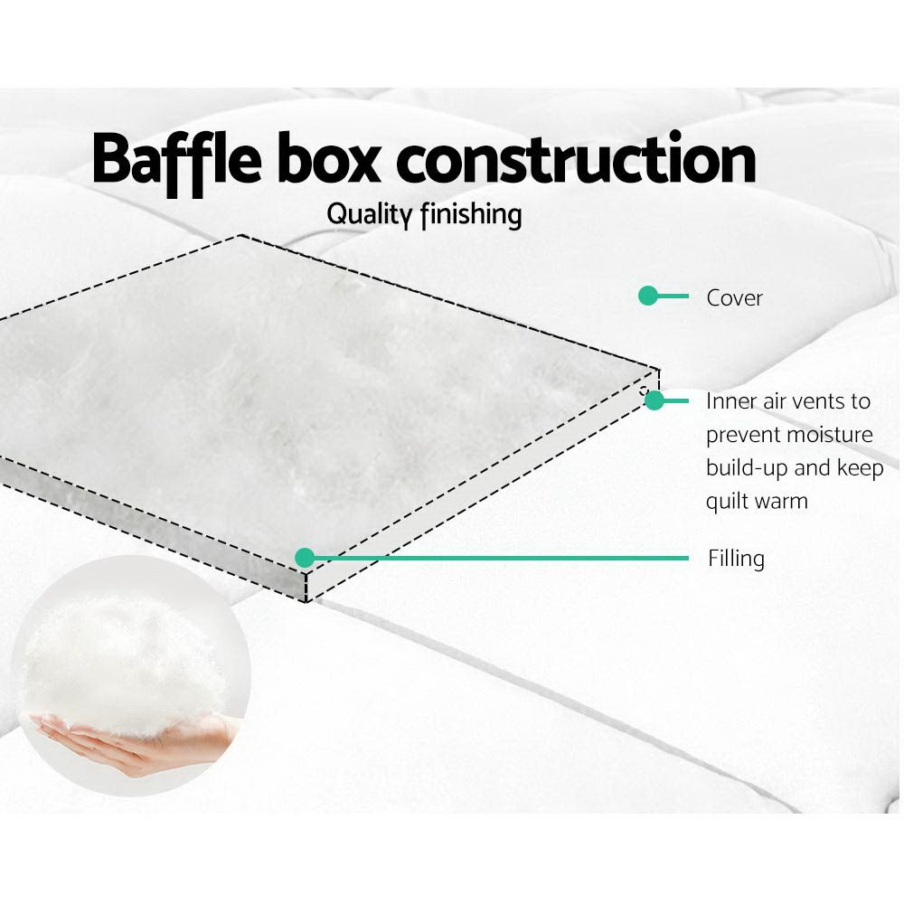Giselle Bedding Bamboo Quilt 700GSM, Super King, Winter Warm, Microfibre White