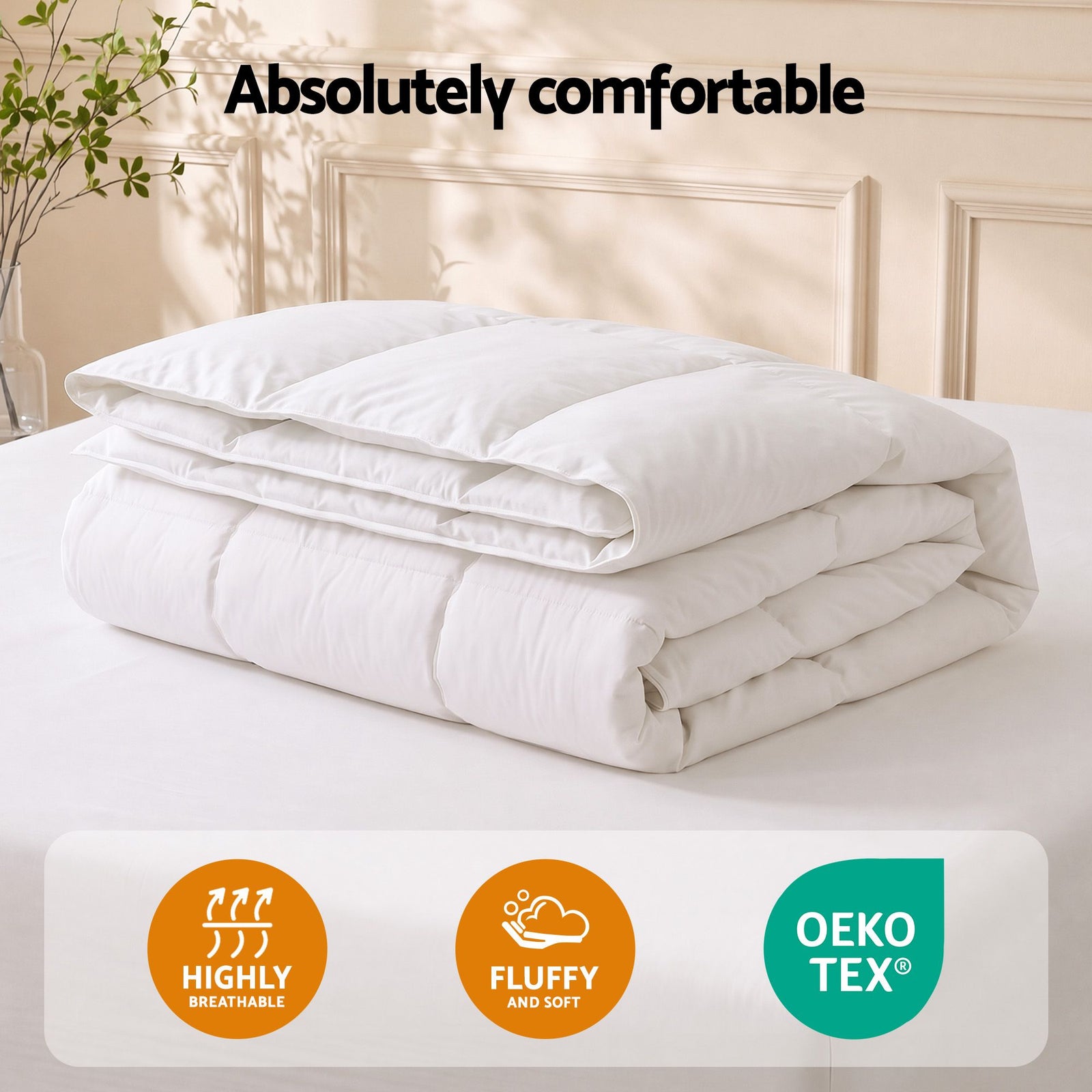 Giselle Bedding Single Quilt, 200GSM Summer Duck Down Feather Doona Insert
