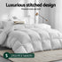700GSM Duck Down Feather Quilt, Single Size Winter Doona, White Cotton