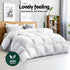 700GSM Duck Down Feather Quilt, Single Size Winter Doona, White Cotton