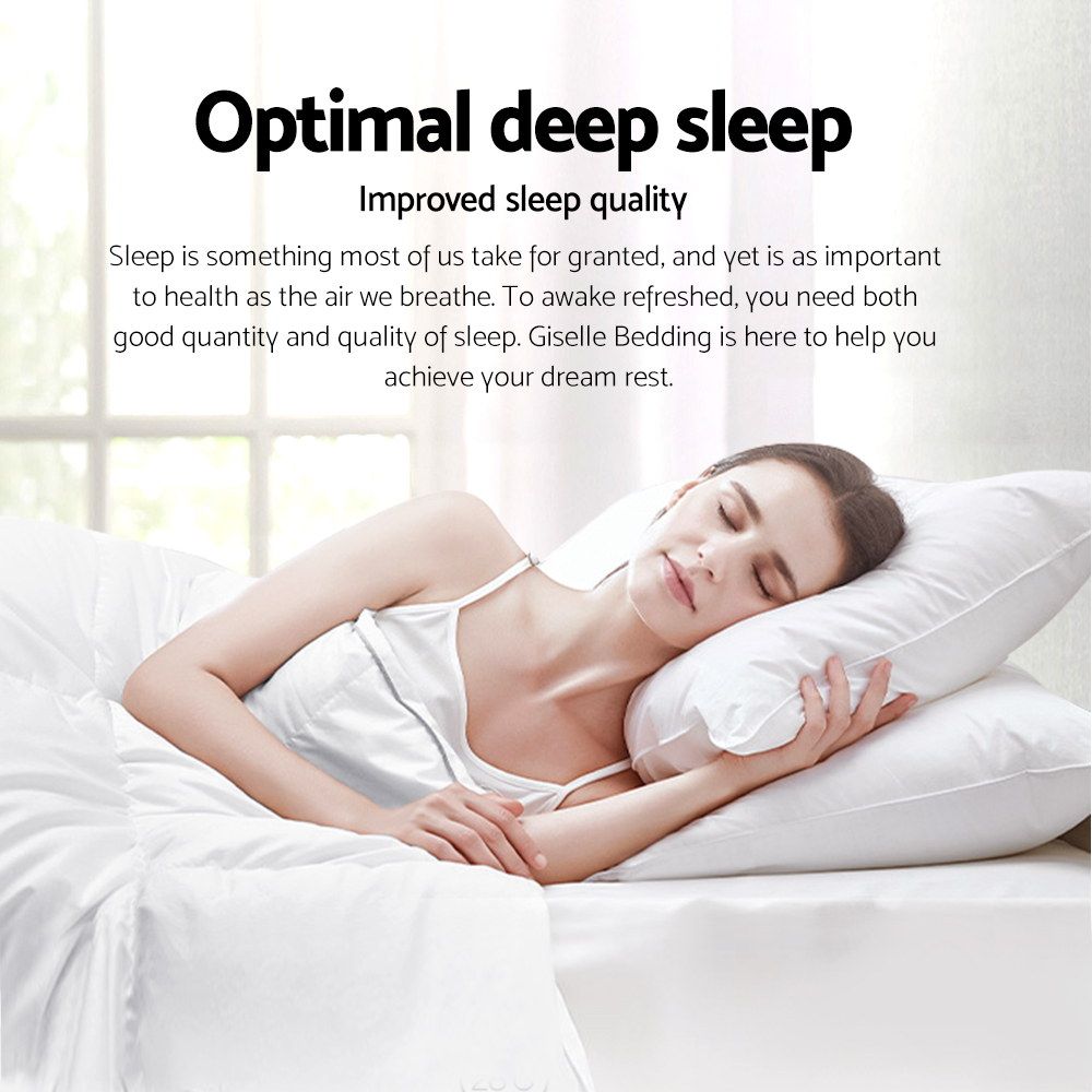 700GSM Duck Down Feather Quilt, Single Size Winter Doona, White Cotton