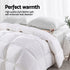 700GSM Duck Down Feather Quilt, Single Size Winter Doona, White Cotton